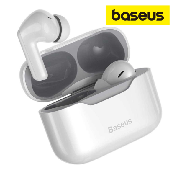 Baseus SIMU ANC True Wireless Earphone S1 Waterproof Headphones in-Ear with Microphone Built-in Mic Headset TWS Stereo Earphones - White-NGS1-02