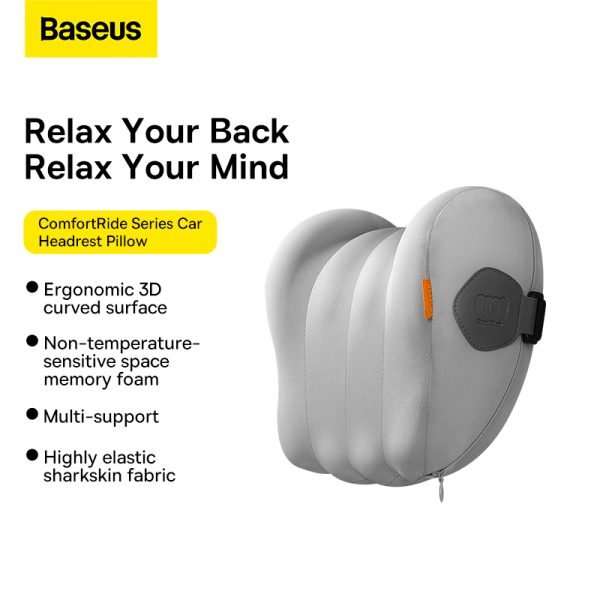Baseus Coussin d’appui-tête pour voiture Baseus ComfortRide – Gris - CNTZ000013