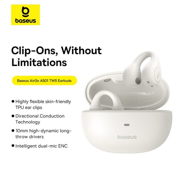 Baseus AirGo AS01 Open-Ear TWS Earbuds Stellar White - A00069101223-00