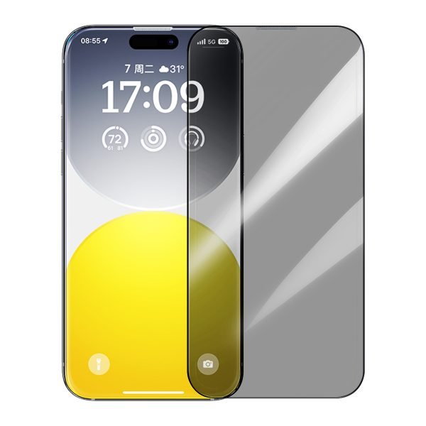 Baseus Privacy Protection Tempered Glass Screen Protector for iP 15 Pro (P60057405203-01)